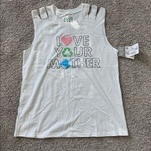 Modern Lux White 'Love Your Mother' Tank Top